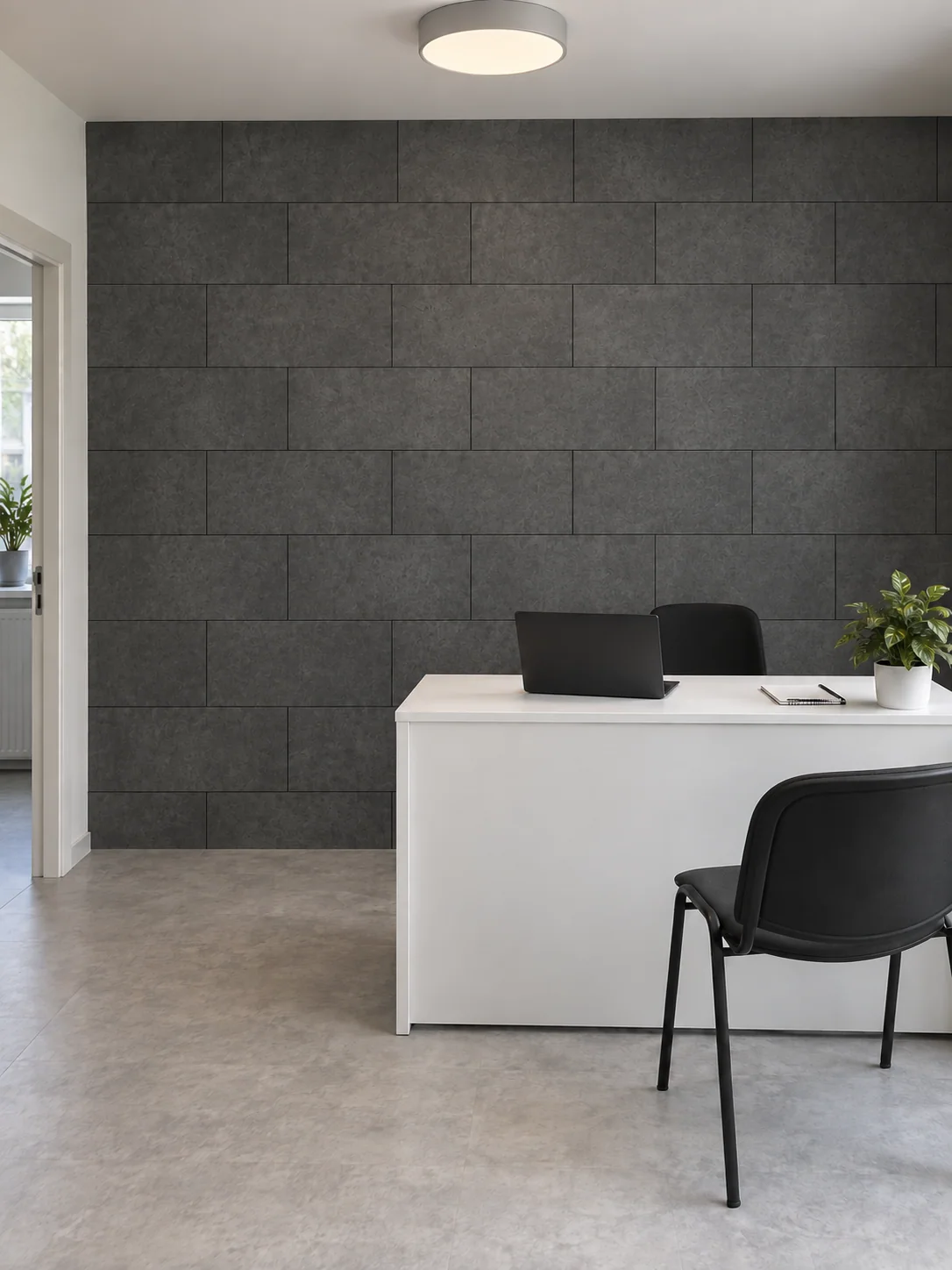 LVT als wanddecor — visualisatie